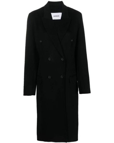 Krizia Abrigo negro de lana y cachemira
