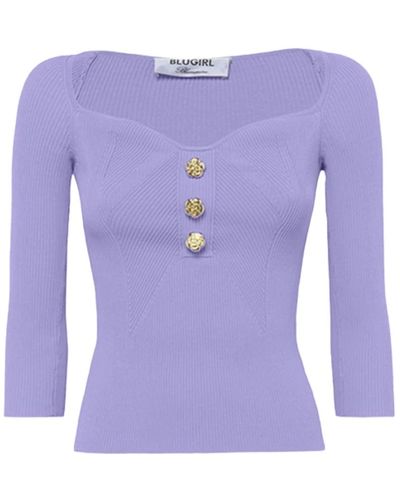 Blugirl Blumarine Knitwear > v-neck knitwear - Violet