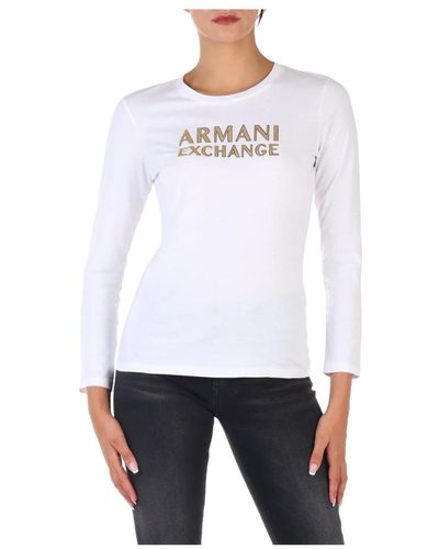 Armani Exchange T-shirt in cotone sustainability values | 3bada6ryt56yj8qz 1000 bianco