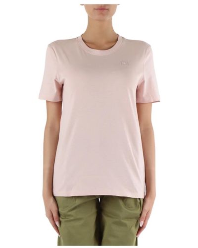 Calvin Klein Baumwoll-t-shirt mit frontlogo-patch - Pink