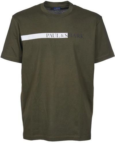 Paul & Shark Logo print baumwoll t-shirt regular fit - Grün
