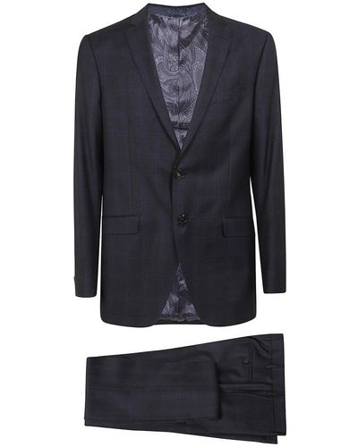 Etro Single Breasted Suits - Blue