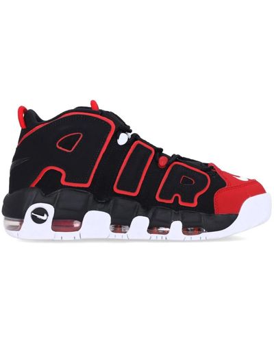 Nike Schwarze air more uptempo 96 sneakers - Rot
