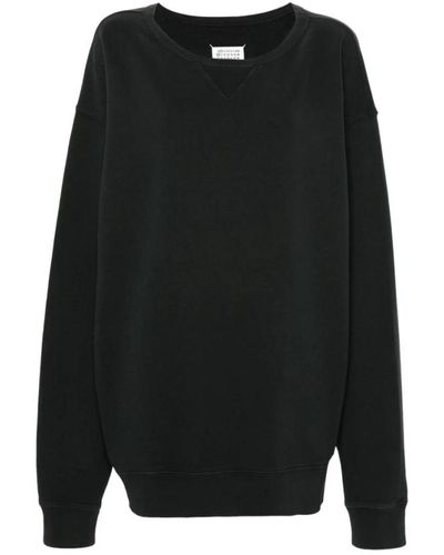 Maison Margiela Sweatshirt mit grafischem druck und gerippten einsätzen - Schwarz