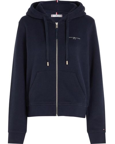 Tommy Hilfiger Felpa zip blu per donna