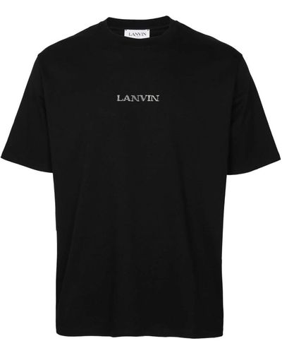 Lanvin Schwarzes baumwoll-t-shirt mit logo