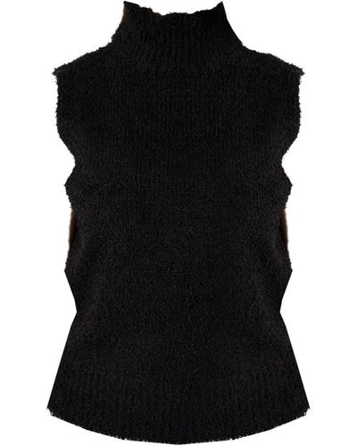 Pinko Ärmellose bluse aus hochwertigem material - Schwarz