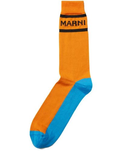 Marni Intarsia logo socken - Orange