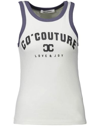 co'couture Edge tank top mit love and joy - Weiß