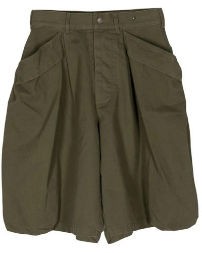 R13 Oliv herringbone multipocket shorts - Grün