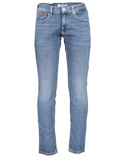 Tommy Hilfiger Slim fit bestickte jeans mit wascheffekt - Blau