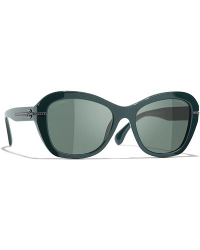 Chanel Ikonoische sonnenbrille mit einheitlichen gläsern - Grün