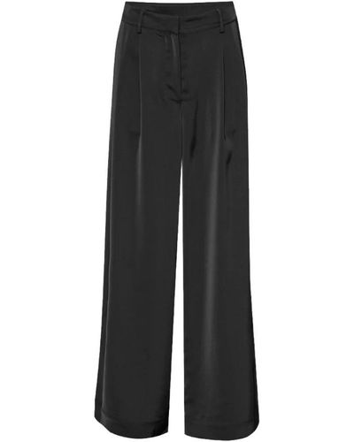 REMAIN Birger Christensen Wide Trousers - Black