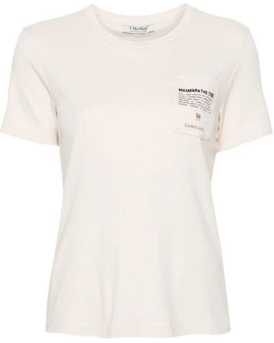 Max Mara Weißes t-shirt mit taschendetail
