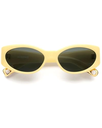 Jacquemus Ovalo gelbe sonnenbrille - Braun