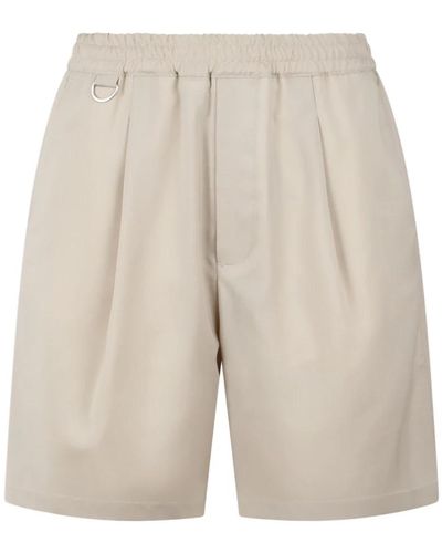 Low Brand Shorts in lana tropicale regular fit dettaglio metallico - Neutro