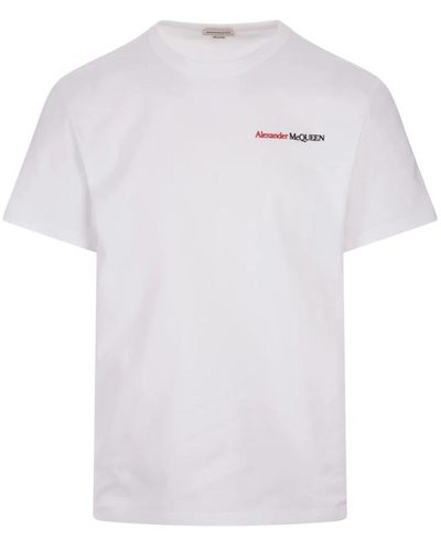 Alexander McQueen Weißes t-shirt mit zweifarbigen logo