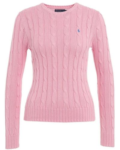 Ralph Lauren Brand-embroidered Slim-fit Knitted Sweater - Pink