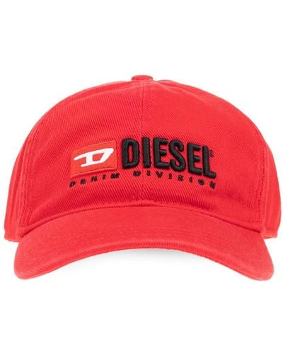 DIESEL Corry-div-wash baseball ap - Rosso