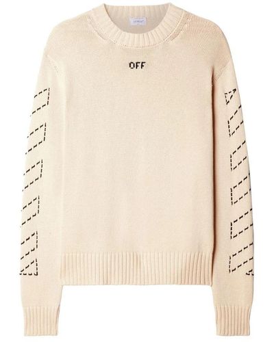 Off-White c/o Virgil Abloh Round-Neck Knitwear - Natural
