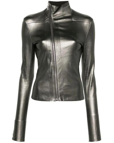 Rick Owens Leather Jackets - Green