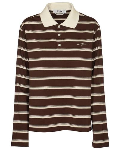 MSGM Polo Shirts - Brown