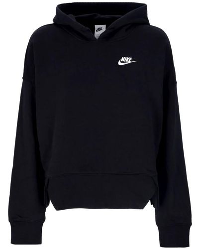 Nike Oversized club fleece hoodie schwarz/weiß - Blau