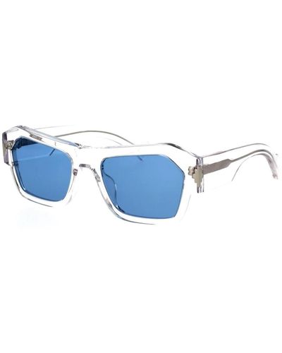 Marcelo Burlon Geometrische sonnenbrille mit quadratischen gläsern - Blau