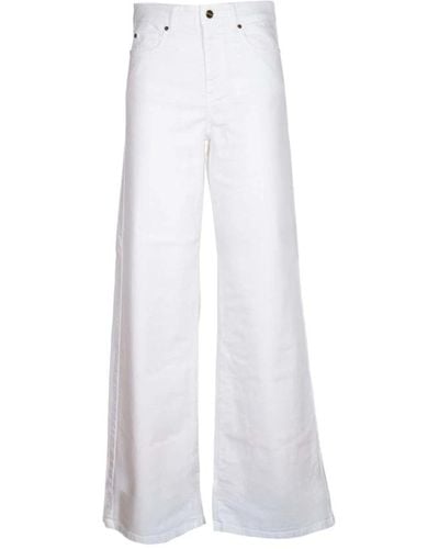 iBlues Pantaloni bianchi wide leg modello lira - Bianco