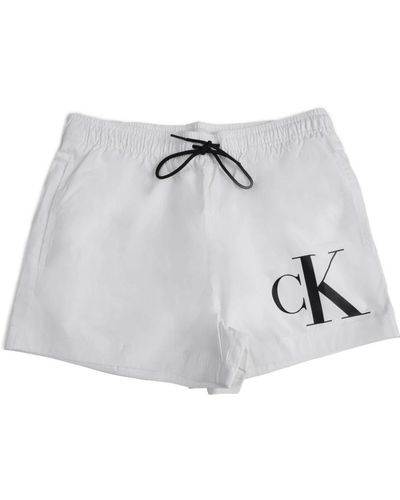Calvin Klein Weiße boxershorts mit kordelzug männer - Grau