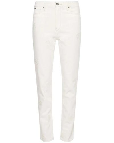 Tommy Hilfiger Jeans mom bordados de flores - Blanco