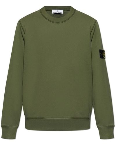Stone Island Sweatshirt mit logo-patch - Grün