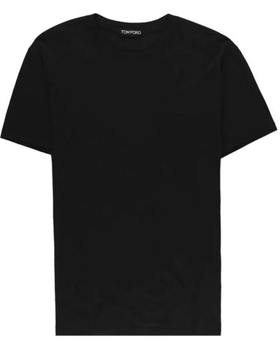 Tom Ford Schwarzes t-shirt mit rundhalsausschnitt und kurzen ärmeln