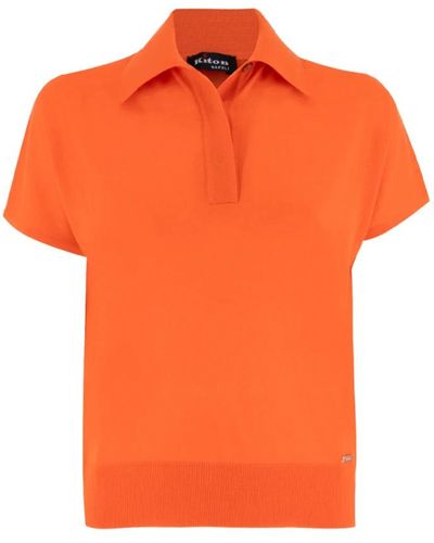 Kiton Tops > polo shirts - Orange