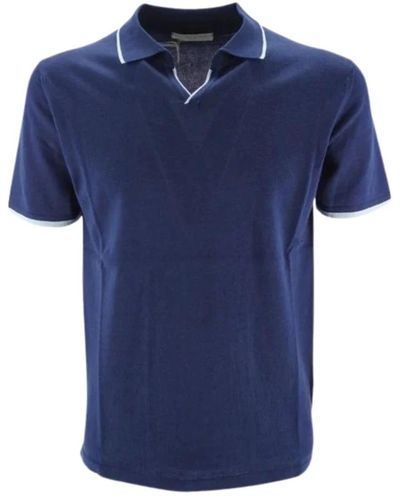 Daniele Fiesoli Blau vintage langarm polo shirt