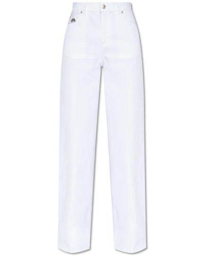 Alexander McQueen Jeans con pliegues delanteros - Blanco