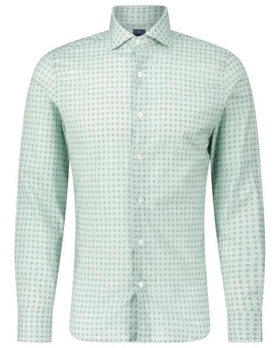 Fedeli Camicia in cotone con stampa primavera/estate - Verde