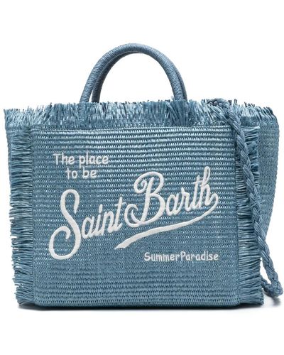 Mc2 Saint Barth Colette straw beach bag - Blau