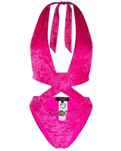Versace Medusa v-ausschnitt badeanzug - Pink