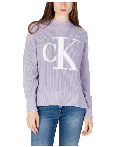 Calvin Klein Round-Neck Knitwear - Purple
