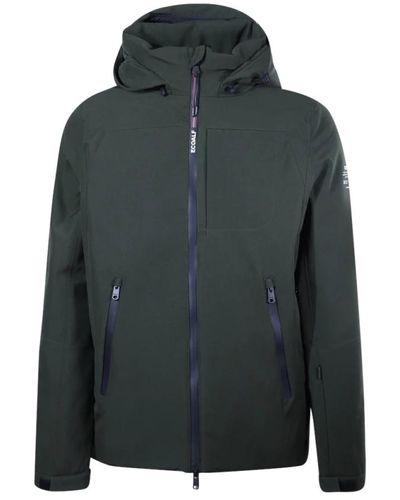 Ecoalf Er Mantel mit Reißverschluss und Kapuze - Grün