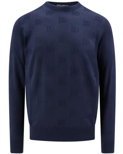Dolce & Gabbana Seiden logo pullover - Blau