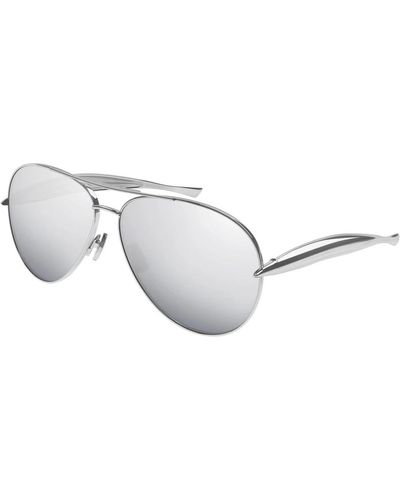 Bottega Veneta Silberne sonnenbrille bv1305s - Weiß