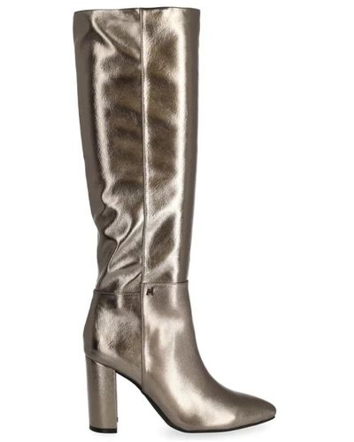 Mexx Stivali alti argento per donne - Marrone