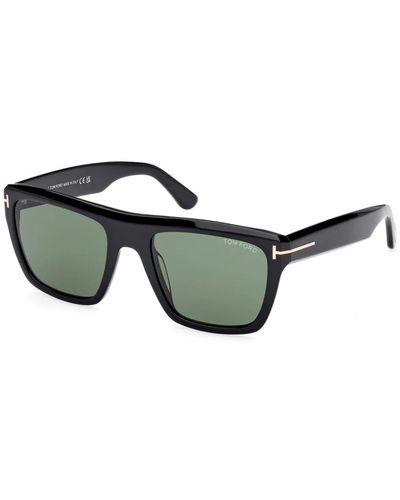Tom Ford Klassische quadratische sonnenbrille grüne gläser
