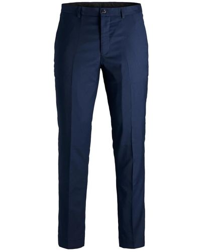 Jack & Jones Franco slim fit anzughose mit taschen und gürtelschlaufen - Blau