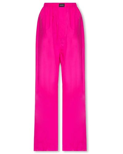 Balenciaga Locker sitzende baumwollhose - Pink