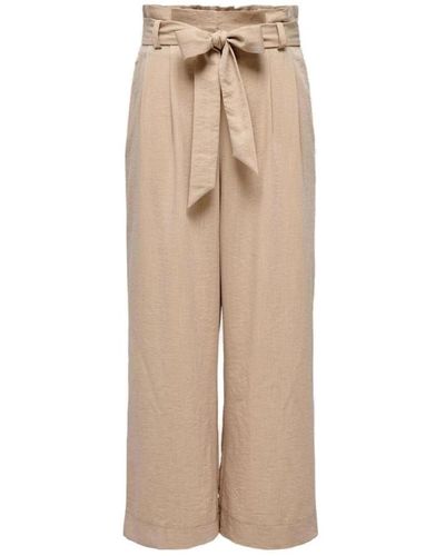 ONLY Wide Trousers - Natural