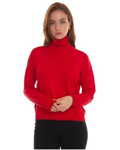 Liu Jo Mejor pullover con cuello alto y detalles de lurex - Rojo