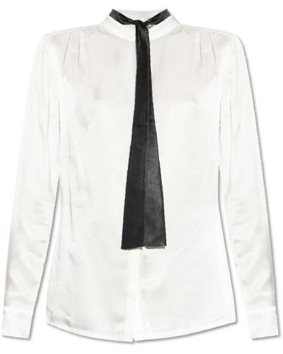 AllSaints Camicia 'toni' con dettaglio cravatta - Bianco